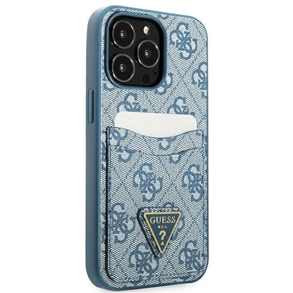 Guess 4G Triangle Logo Cardslot Case for iPhone 13 Pro / 13 - Blue_3