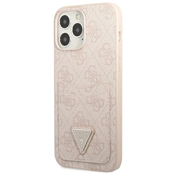 Guess 4G Triangle Logo Cardslot Case for iPhone 13 Pro / 13 - Pink_1