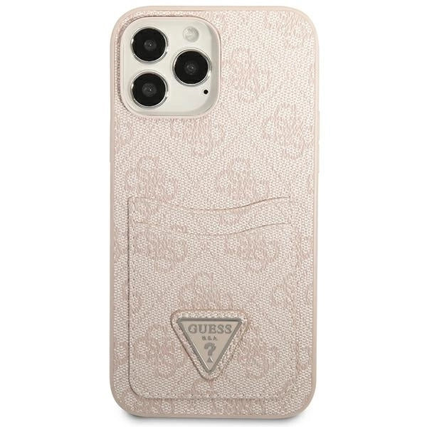 Guess 4G Triangle Logo Cardslot Case for iPhone 13 Pro / 13 - Pink_2