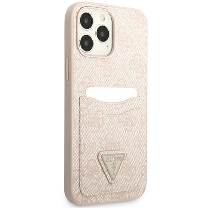 Guess 4G Triangle Logo Cardslot Case for iPhone 13 Pro / 13 - Pink_3