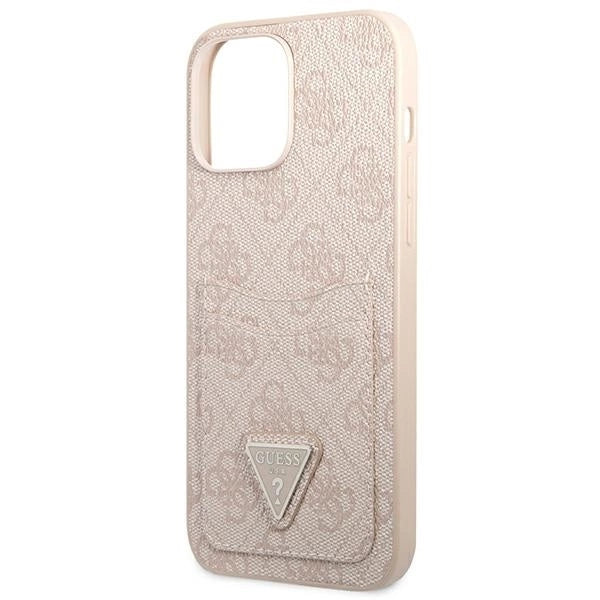 Guess 4G Triangle Logo Cardslot Case for iPhone 13 Pro / 13 - Pink_5