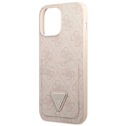 Guess 4G Triangle Logo Cardslot Case for iPhone 13 Pro / 13 - Pink_5