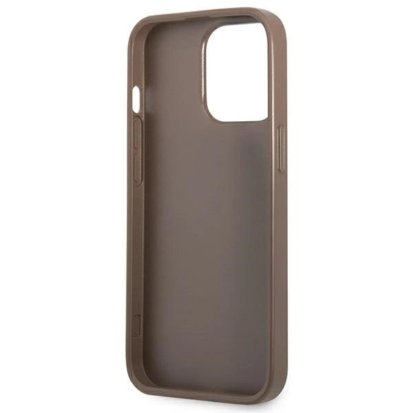 Guess 4G Triangle Logo Cardslot Case for iPhone 13 Pro / 13 - Brown_6
