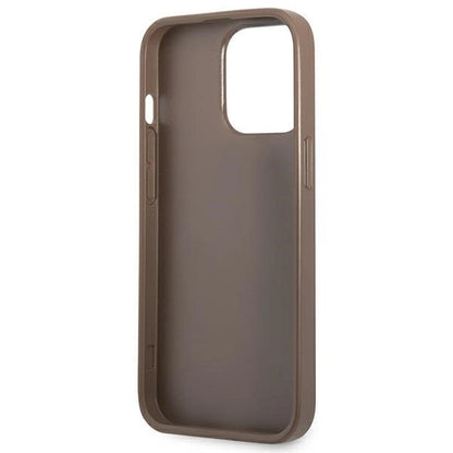 Guess 4G Triangle Logo Cardslot Case for iPhone 13 Pro / 13 - Brown_6