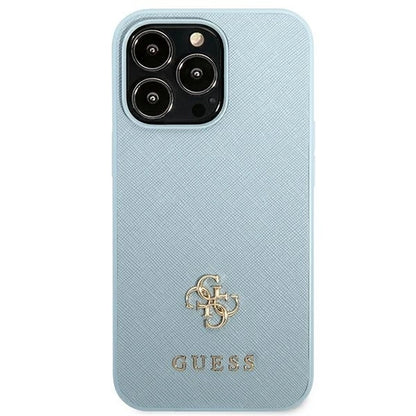 Guess Saffiano 4G Small Metal Logo Case for iPhone 13 Pro / 13 - Blue_2