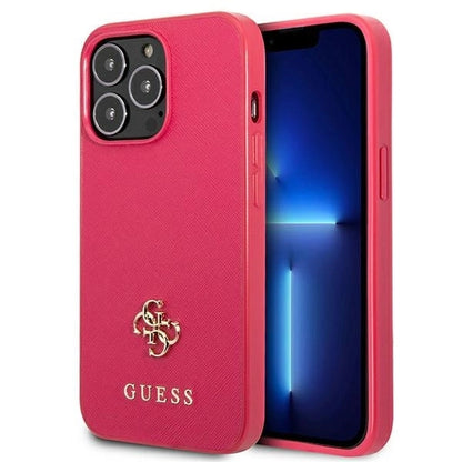 Guess Saffiano 4G Small Metal Logo case for iPhone 13 Pro / 13 - pink_0