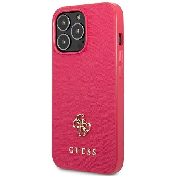 Guess Saffiano 4G Small Metal Logo case for iPhone 13 Pro / 13 - pink_1