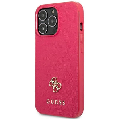 Guess Saffiano 4G Small Metal Logo case for iPhone 13 Pro / 13 - pink_1