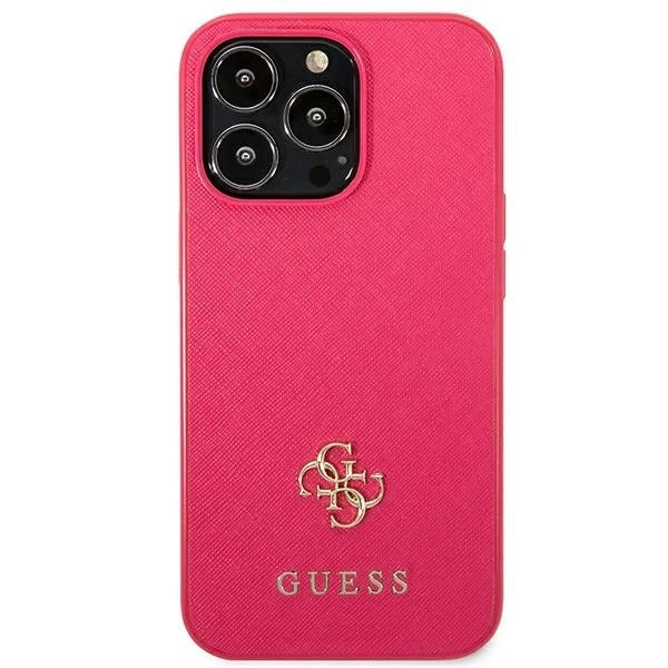 Guess Saffiano 4G Small Metal Logo case for iPhone 13 Pro / 13 - pink_2
