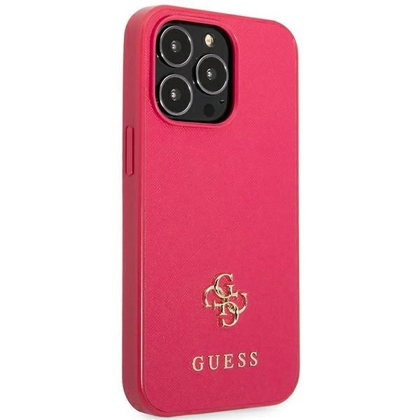 Guess Saffiano 4G Small Metal Logo case for iPhone 13 Pro / 13 - pink_3