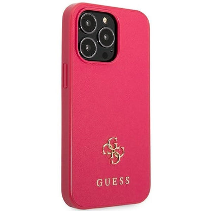 Guess Saffiano 4G Small Metal Logo case for iPhone 13 Pro / 13 - pink_3