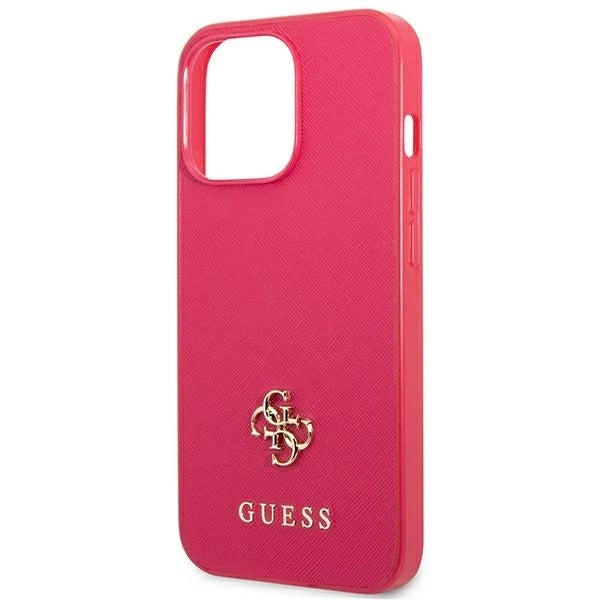 Guess Saffiano 4G Small Metal Logo case for iPhone 13 Pro / 13 - pink_4