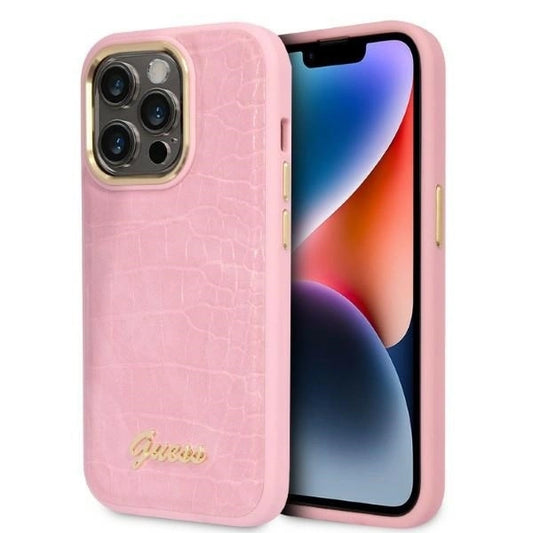Guess Croco Collection case for iPhone 14 Pro - pink_0