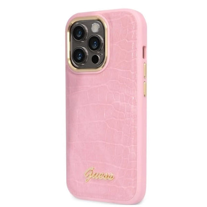 Guess Croco Collection case for iPhone 14 Pro - pink_1