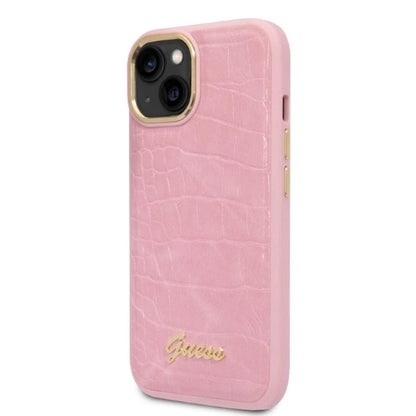 Guess Croco Collection case for iPhone 14 - pink_1