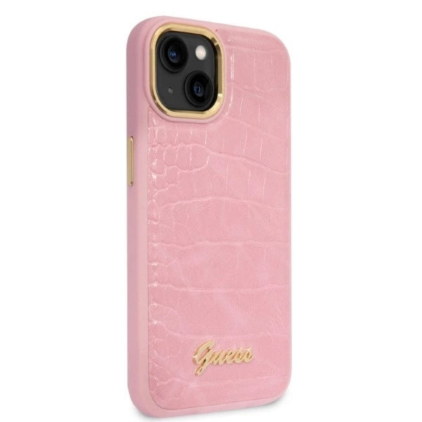 Guess Croco Collection case for iPhone 14 - pink_3