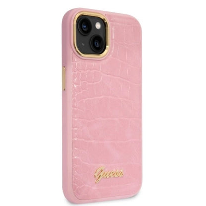 Guess Croco Collection case for iPhone 14 - pink_3