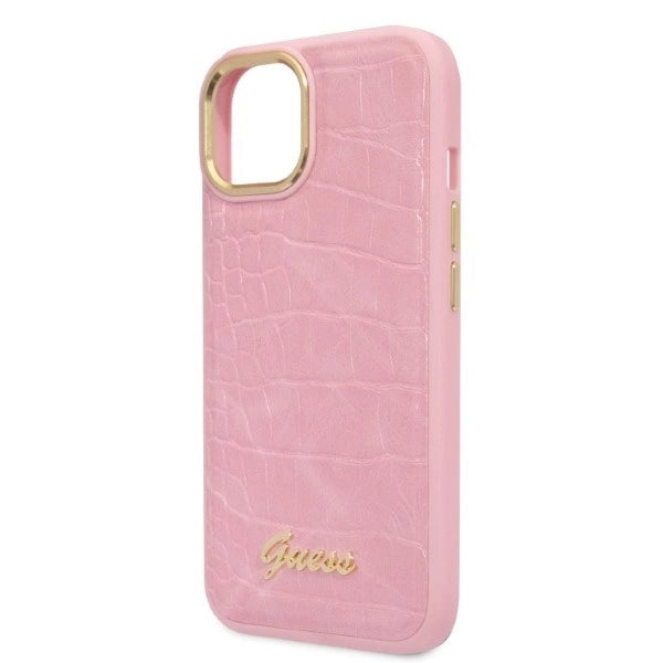 Guess Croco Collection case for iPhone 14 - pink_5