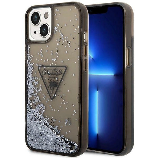 Guess GUHCP14SLFCTPK iPhone 14 6.1" black/black hardcase Liquid Glitter Palm Collection_0