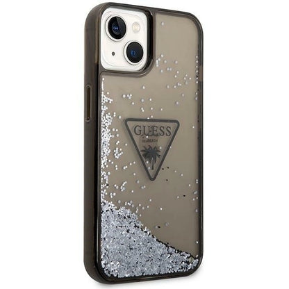 Guess GUHCP14SLFCTPK iPhone 14 6.1" black/black hardcase Liquid Glitter Palm Collection_3