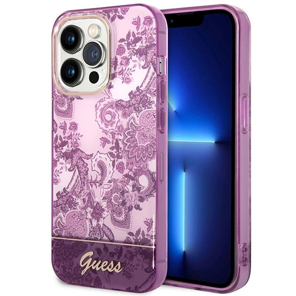 Guess Porcelain Collection case for iPhone 14 Pro Max - fuchsia_0
