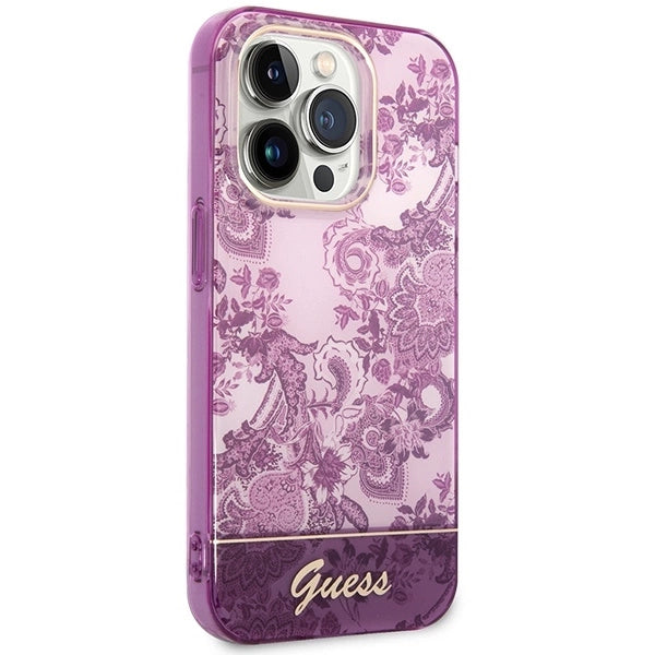 Guess Porcelain Collection case for iPhone 14 Pro Max - fuchsia_3