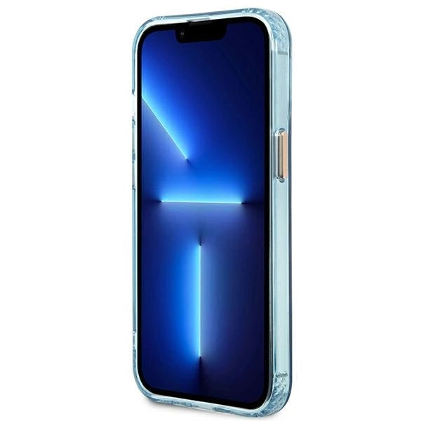 Guess Gold Outline Translucent MagSafe case for iPhone 13 Pro / iPhone 13 - blue_4