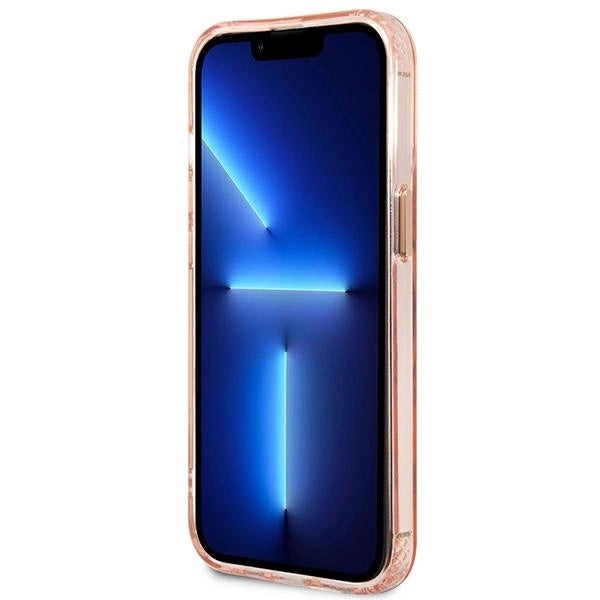 Guess GUHMP13LHTCMP iPhone 13 Pro / 13 6.1" pink/pink hard case Gold Outline Translucent MagSafe_4