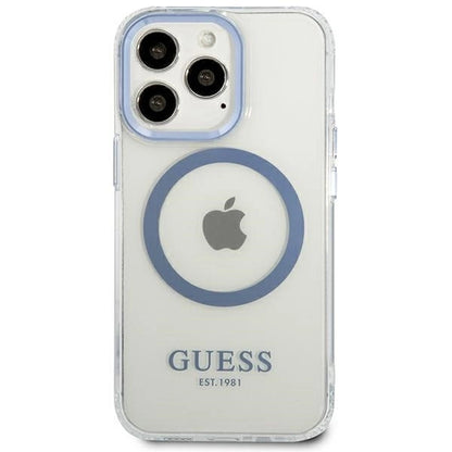Etui Guess Metal Outline MagSafe na iPhone 13 Pro / iPhone 13 - niebieskie_2