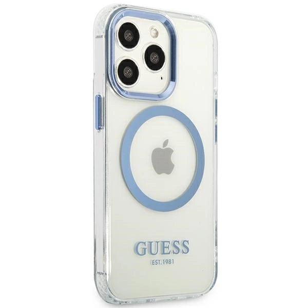 Etui Guess Metal Outline MagSafe na iPhone 13 Pro / iPhone 13 - niebieskie_3