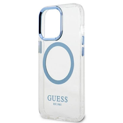 Etui Guess Metal Outline MagSafe na iPhone 13 Pro / iPhone 13 - niebieskie_5