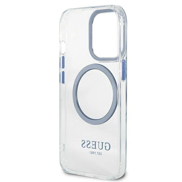 Etui Guess Metal Outline MagSafe na iPhone 13 Pro / iPhone 13 - niebieskie_6