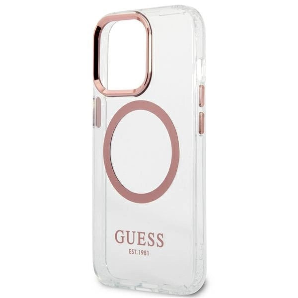 Etui Guess Metal Outline MagSafe na iPhone 13 Pro / iPhone 13 - różowe_5