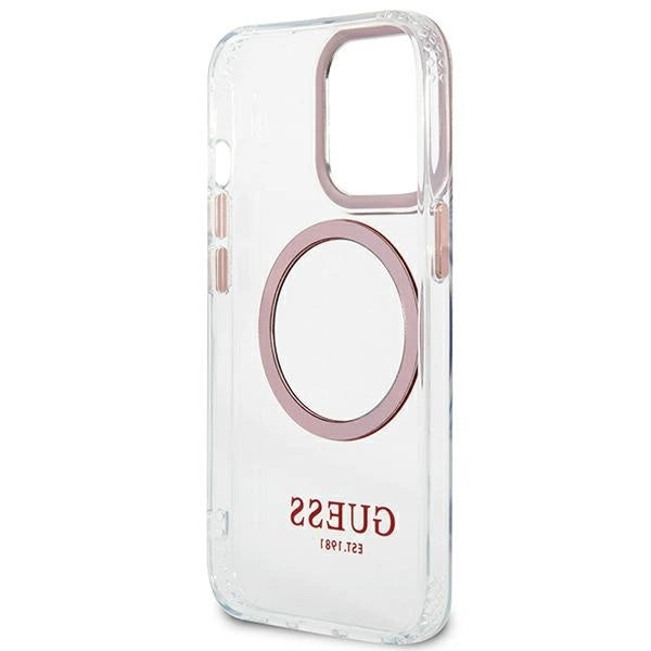 Etui Guess Metal Outline MagSafe na iPhone 13 Pro / iPhone 13 - różowe_6