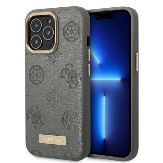 Guess GUHMP13LSAPSTG iPhone 13 Pro / 13 6.1&quot; grey/grey hardcase Peony Logo Plate MagSafe_0