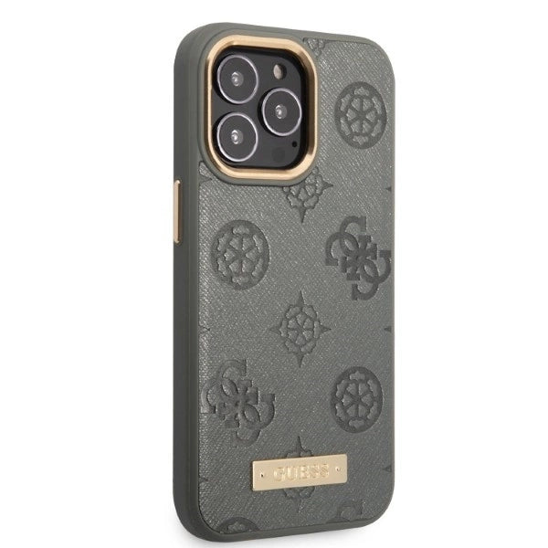 Guess GUHMP13LSAPSTG iPhone 13 Pro / 13 6.1&quot; grey/grey hardcase Peony Logo Plate MagSafe_3