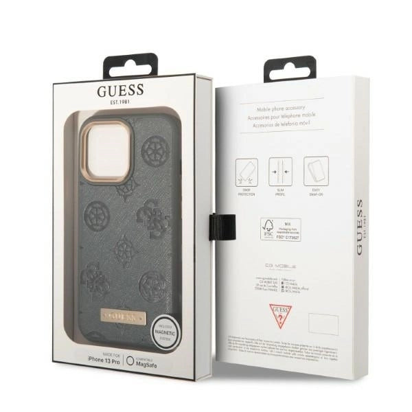 Guess GUHMP13LSAPSTG iPhone 13 Pro / 13 6.1&quot; grey/grey hardcase Peony Logo Plate MagSafe_7