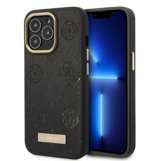 Guess GUHMP13LSAPSTK iPhone 13 Pro / 13 6.1" black/black hardcase Peony Logo Plate MagSafe_0