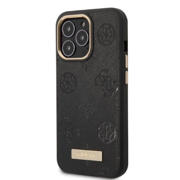 Guess GUHMP13LSAPSTK iPhone 13 Pro / 13 6.1" black/black hardcase Peony Logo Plate MagSafe_1
