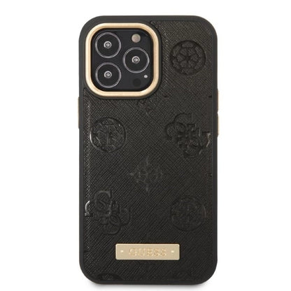 Guess GUHMP13LSAPSTK iPhone 13 Pro / 13 6.1" black/black hardcase Peony Logo Plate MagSafe_2
