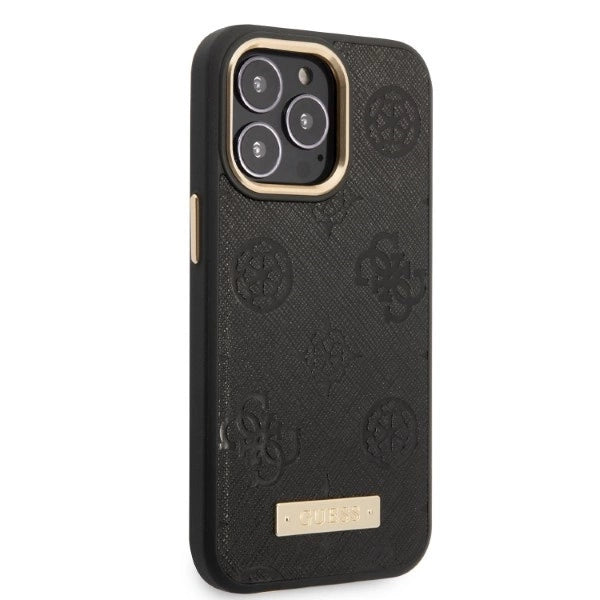 Guess GUHMP13LSAPSTK iPhone 13 Pro / 13 6.1" black/black hardcase Peony Logo Plate MagSafe_3