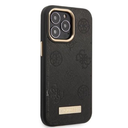 Guess GUHMP13LSAPSTK iPhone 13 Pro / 13 6.1" black/black hardcase Peony Logo Plate MagSafe_3