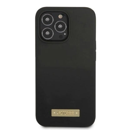 Guess GUHMP13LSPLK iPhone 13 Pro / 13 6.1&quot; black/black hard case Silicone Logo Plate MagSafe_2