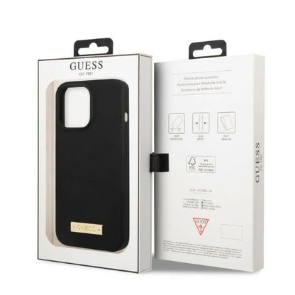 Guess GUHMP13LSPLK iPhone 13 Pro / 13 6.1&quot; black/black hard case Silicone Logo Plate MagSafe_7