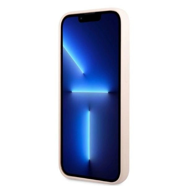 Guess GUHMP13LSPLP iPhone 13 Pro / 13 6.1" pink/pink hard case Silicone Logo Plate MagSafe_4