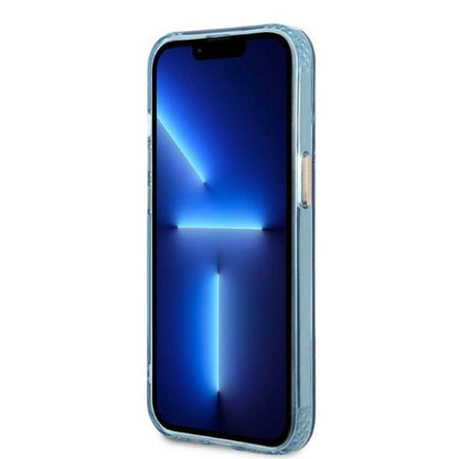 Guess Gold Outline Translucent MagSafe case for iPhone 13 - blue_4