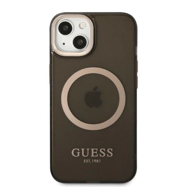 Guess Gold Outline Translucent MagSafe case for iPhone 13 - black_2