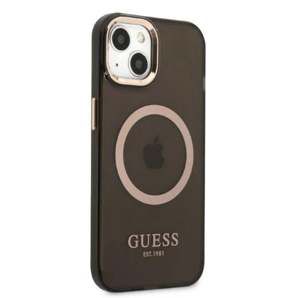 Guess Gold Outline Translucent MagSafe case for iPhone 13 - black_3