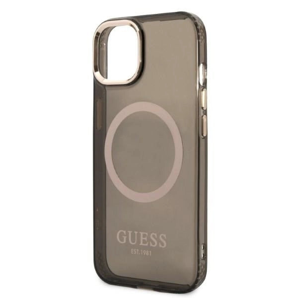 Guess Gold Outline Translucent MagSafe case for iPhone 13 - black_5
