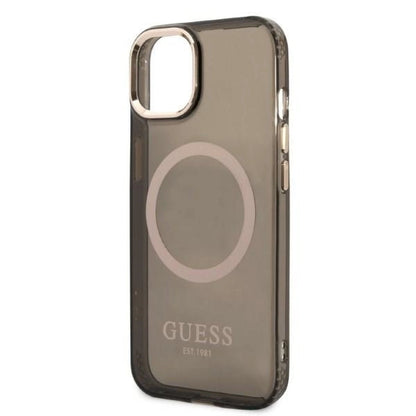 Guess Gold Outline Translucent MagSafe case for iPhone 13 - black_5